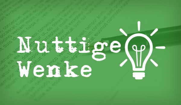 U TESTAMENT – NUTTIGE WENKE